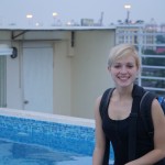 Pool auf dem Dach des Hostels